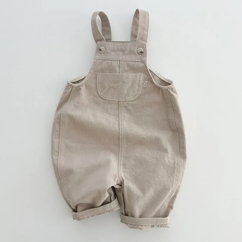 Cotton Beige Overalls - Chalked co
